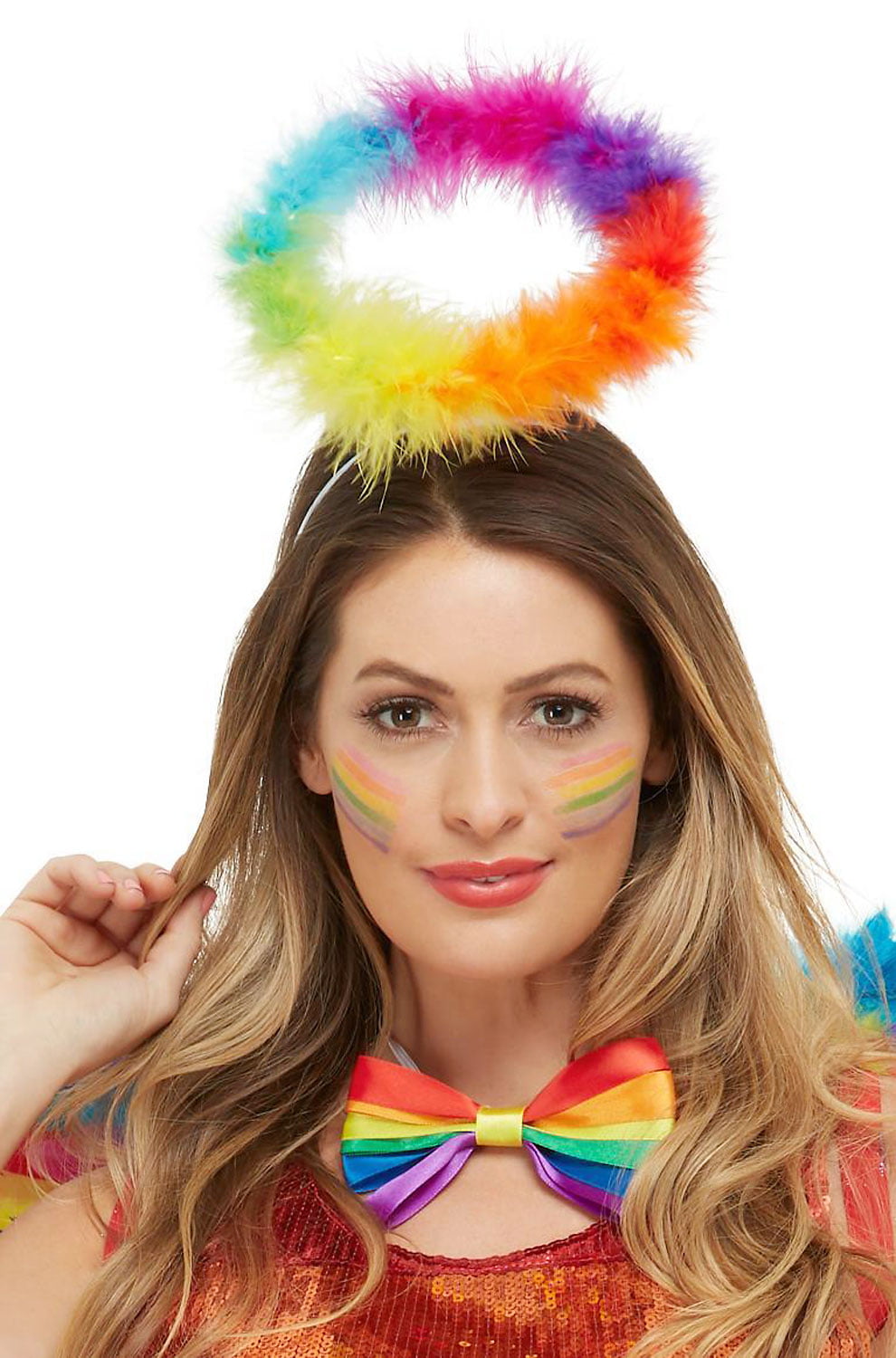 Rainbow Tie Gay Pride Fancy Dress Costume Accessory Clown 150cm NEW 