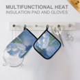 thumbnail image 4 of Yayeee Oven Mitts and Pot Holder Set of 2 Heat Resistant Kitchen Gloves Baking Hot Pad, Blue Sky and River, 4 of 5