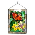 thumbnail image 1 of GUOOL Stained Hangings, Decorative Flower Stained Glass Window, Handcrafted Stained , Butterfly, 1 of 8