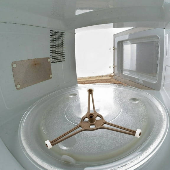HINTRMENT Microwave Oven Tray Support 1Set Microwave Roller Ring Circular Black Plastic Glass Turntable Replacement