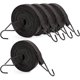 thumbnail image 1 of (Negro) Cuerda elástica con gancho, cuerda elástica plana de 2 m con gancho de tensión, paquete de 5 bandas de goma extra fuertes para lonas, camping, coche, bicicleta, 1 of 5