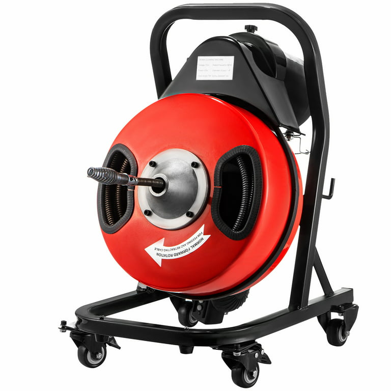 Vevorbrand Drain Cleaning Machine 50ft x 1/2 in Drain Cleaner Machines 250W Electric Drain Auger for 1 inch to 4 inch Pipes Electric Drain Snake Sewer