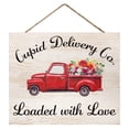 thumbnail image 2 of Valentine's Signs Cupid Love Wood Sign - Old Red Truck, 2 of 6