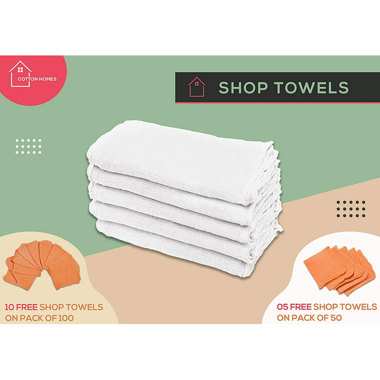 1000 New Industrial Shop Rags Cleaning Towels White Large 12x14 Towel  B-Grade