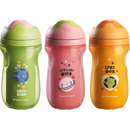 Tommee Tippee Insulated Sippy Cup, Water Bottle for Toddlers, Spill-Proof, 9oz, 12m+, 3 Count (Design May Vary)