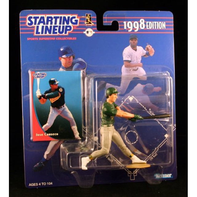 Figura de acción de la alineación inicial de la MLB de JOSE CANSEcO OAKLAND AS 1998 y tarjeta coleccionable exclusiva de Kenner Kenner 76281714486