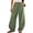 Green women cotton linen pants a1, variant on Women Cotton Linen Wide Leg Pants Elastic Waist with Pockets Casual Loose Long Trousers for Summer Beach Vacation Lounge Travel, Khaki M