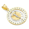 thumbnail image 2 of Wellingsale 14k 3 Tri Color White Yellow and Rose Gold Spinning Medal Pendant (Size : 25 x 18 mm), 2 of 5