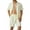 Khaki, variant on Aunavey Men's Linen Shirts Short Sleeve Button Up Shirts Beach Hawaiian 2 Piece Short Set