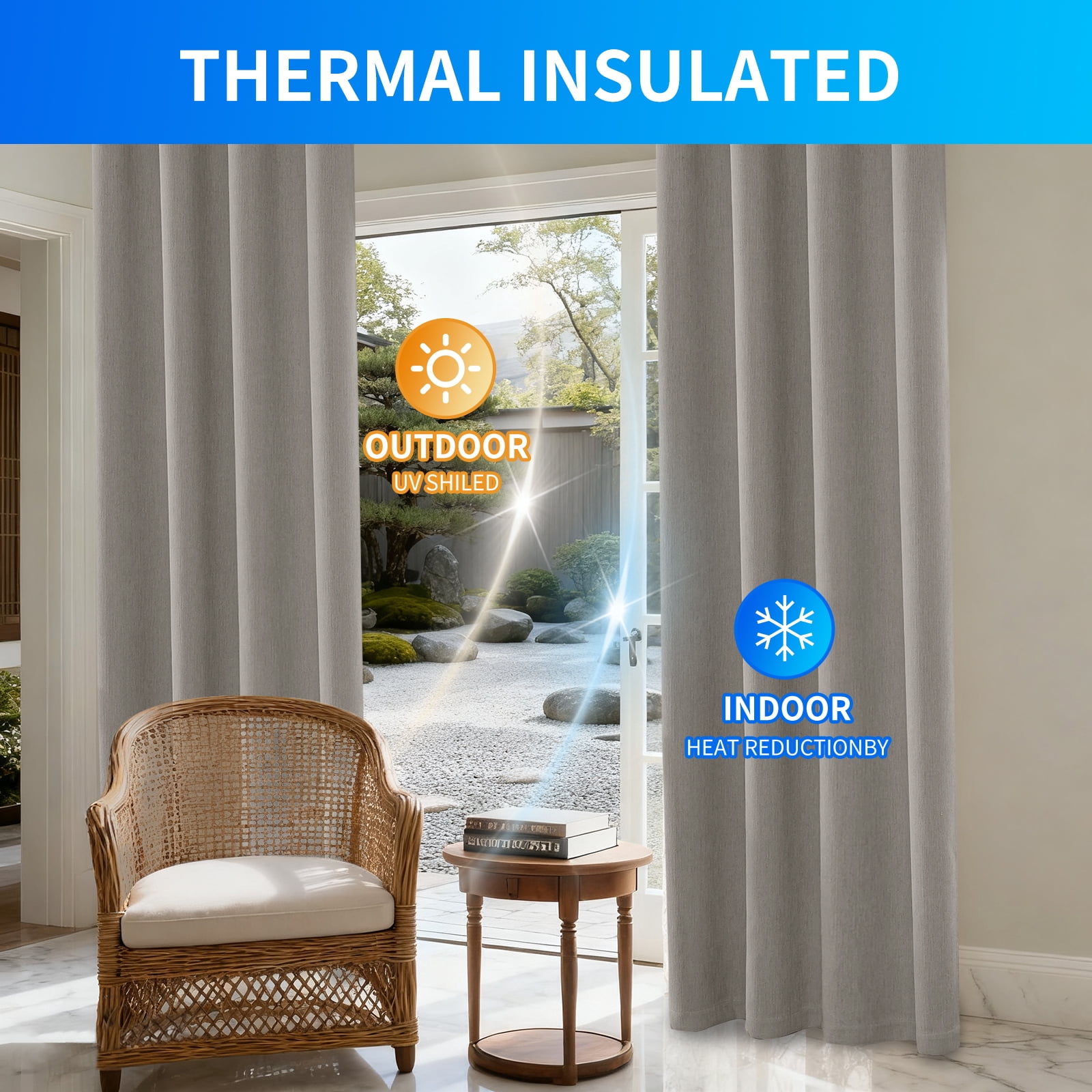 JIATER Blackout Curtains,Blackout Curtains Set of 2 for Bedroom Living Room 52 x 72 in,Thermal Insulated Room Darkening Drapes with Grommet,Coffee