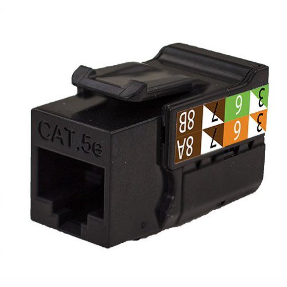 CAT5E RJ45 Keystone Jack, V-Max Series - Black Color - (50 pack)