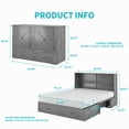 thumbnail image 2 of CECER Murphy Bed Chest, Cabinet Bed with Trifold Foam Mattress, Queen Murphy Cube Cabinet Bed with USB Charging Station and Large Storage Drawers for Bedroom/Office-Grey, 2 of 8