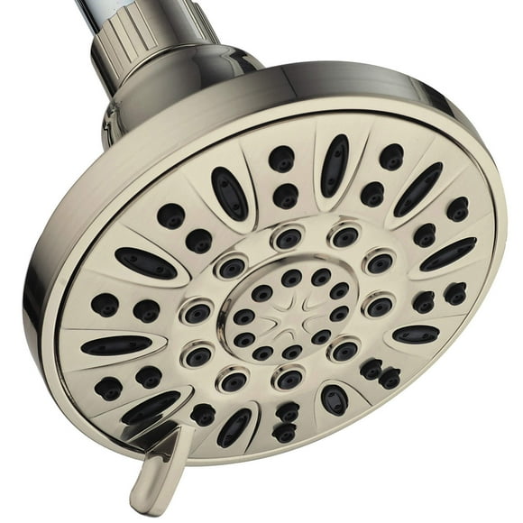 AquaDance Brushed Nickel High Pressure 6-Setting 4" Shower Head - Angle Adjustable, Anti-Clog Showerhead Jets, Tool-Free Installation-USA Standard Certified-Top U.S. Brand