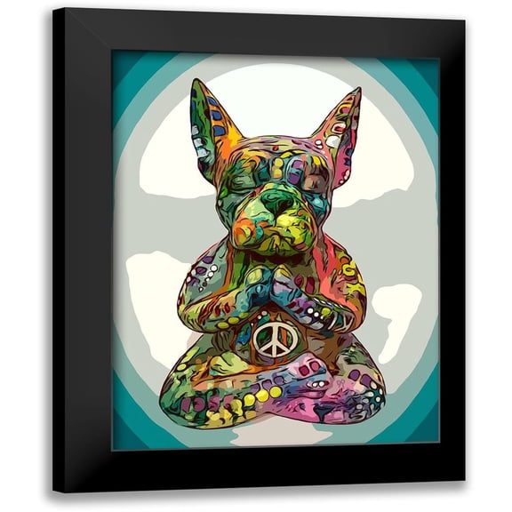 Dean Russo Collection 12x14 Black Modern Framed Museum Art Print Titled - French Buddha Bulldog