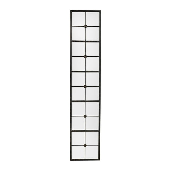 Creative Co-Op Windowpane Metal Framed Wall Mirror, Black