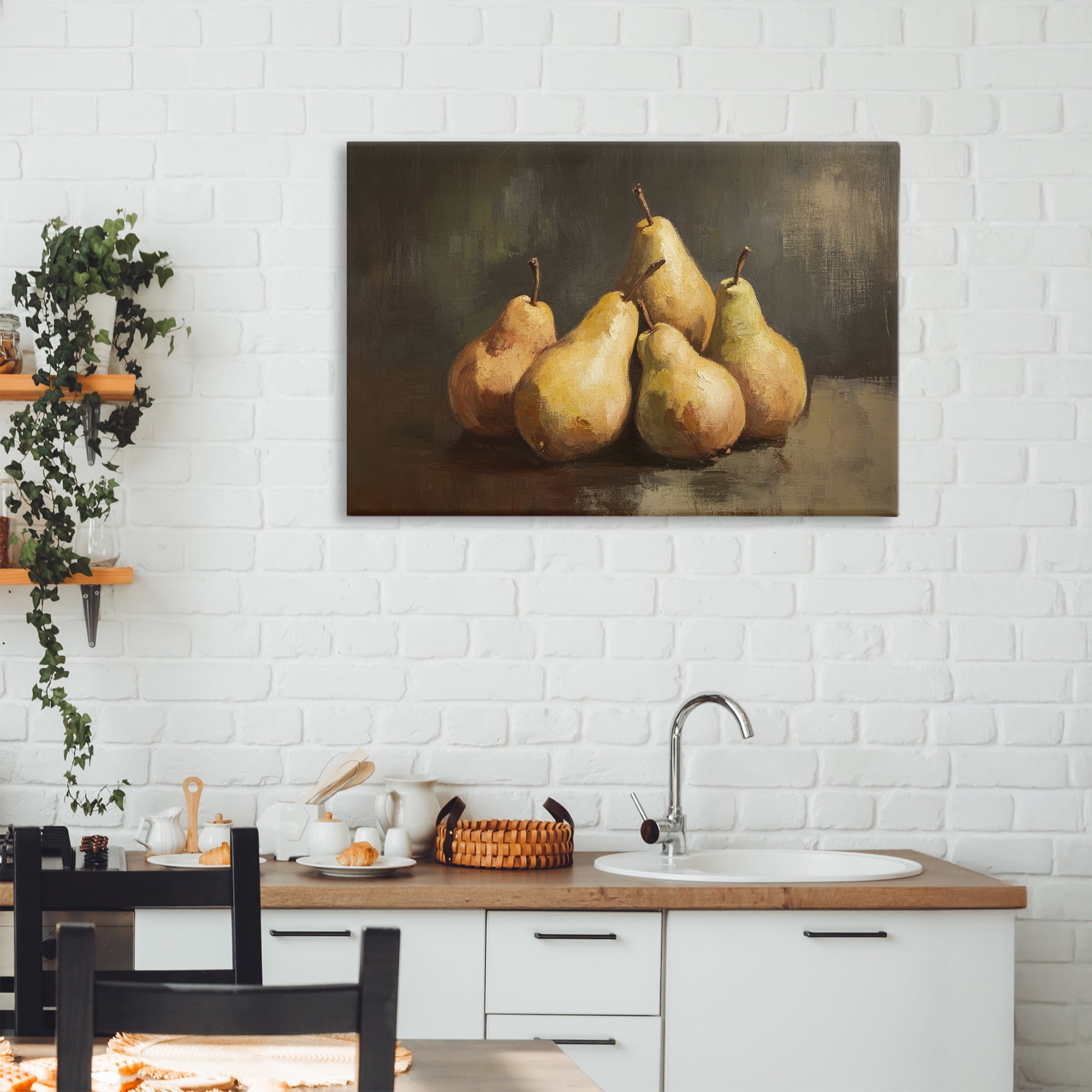 Stupell Industries Golden Pears Still Life Canvas Wall Art, design by Petal Prints Design