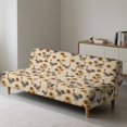 thumbnail image 6 of SCRAWLGOD Vintage Rooster Sunflower Print Beige Futon Cover Armless Sofa Covers Sofa Bed Covers Stretch Futon Couch Cover Sofa Slipcover Thick Stay in Place Furniture Protector, 6 of 7
