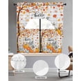 thumbnail image 2 of Fall Maple Leaf Swag Kitchen Curtains Sets for Windows 24 Inch Length, Thanksgiving Orange White Pumpkin Plaid Short Window Curtain Panels Swags Valances and Tiers 3 Piece Set for Cafe/Dining Room, 2 of 5