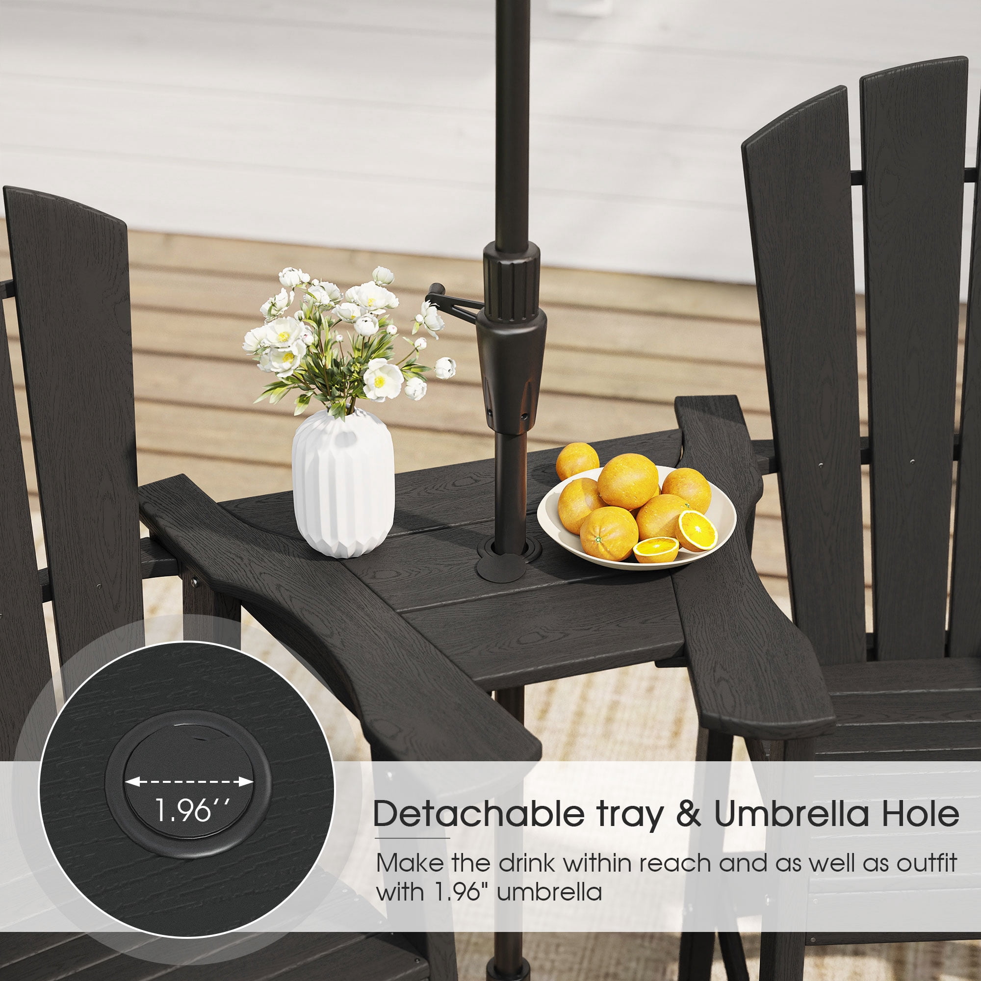 Vicllax Outdoor Tall Adirondack Chairs Beach Style HDPE for Garden 28.9"Lx22.6"Wx52.2"H