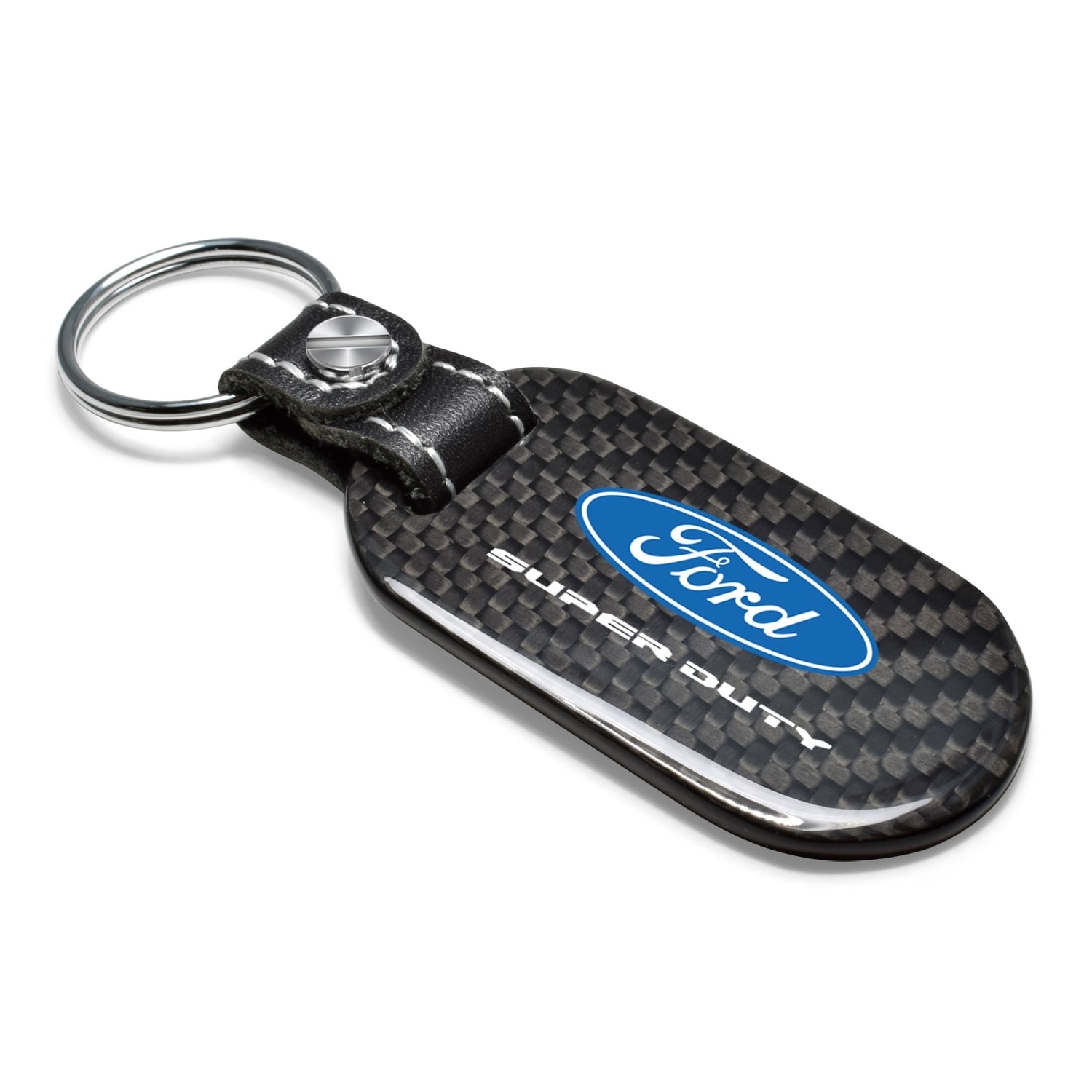 Ford Super-Duty 100% Real Black Carbon Fiber Tag Style Key Chain