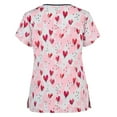 thumbnail image 2 of Pntutb Blusa de manga corta con cuello en V para mujer Uniforme de trabajo Blusa con estampado de dibujos animados Pntutb Pntutb-1614, 2 of 3
