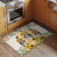 thumbnail image 3 of Sunflower Gnomes 2'x3' Washable Rug, Spring Eucalyptus Floral Orange Plaid Non-Slip Soft Doormat Area Rugs for Entrance Bathroom Bedsides, Carpet for Kitchen Bedroom, Entryway Floor Mat, 3 of 9