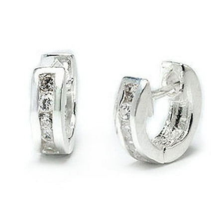 Silver Insanity Tiny Cz Ear Huggers Sterling Huggie Hoop Tiny Cz Ear Huggers Sterling Silver Huggie Hoop Earrings