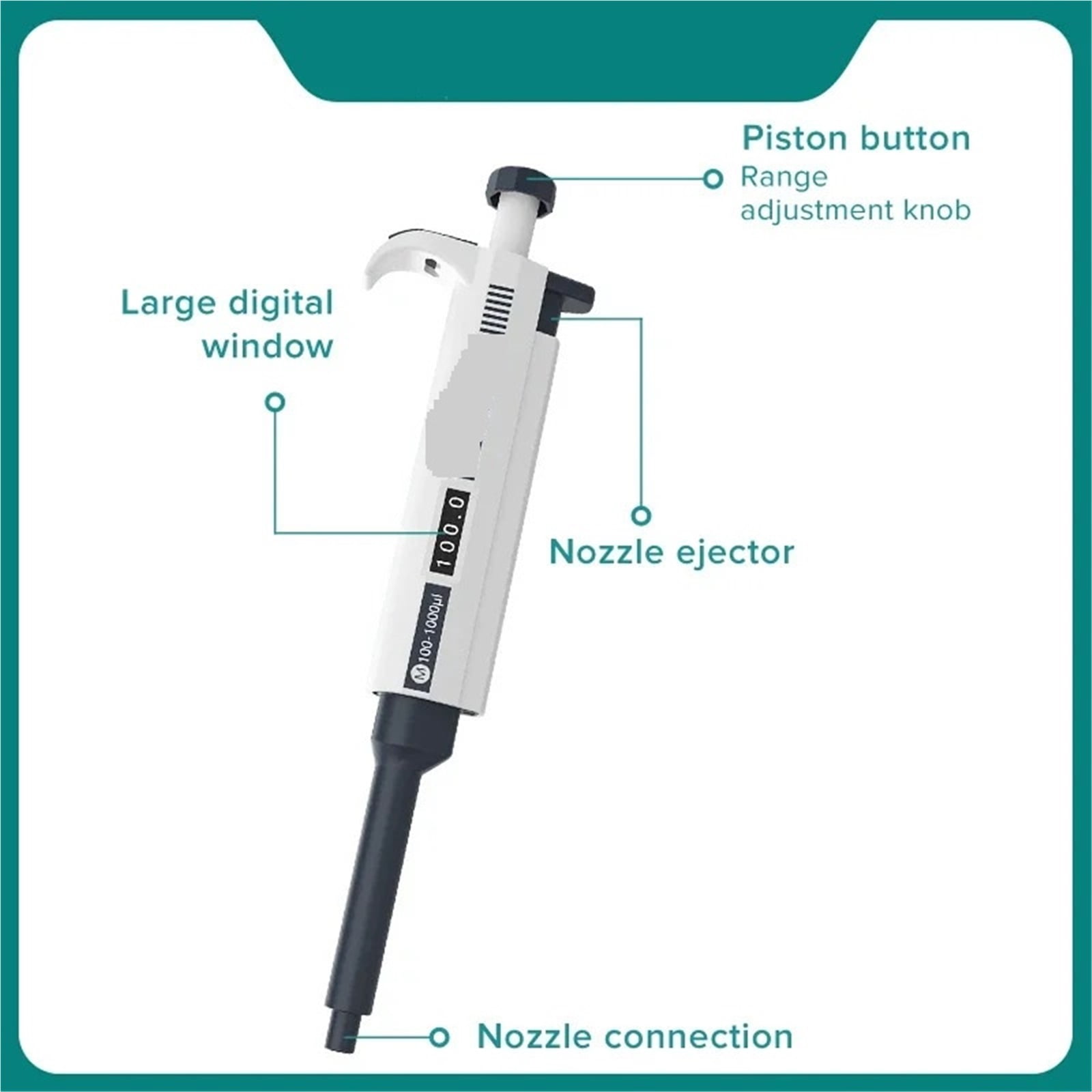 Laboratory Pipette Plastic Single Channel Digital Adjustable Micropipette Lab Equipment With Pipette Tips , High-Accurate