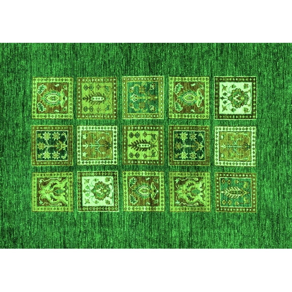 Ahgly Company Indoor Rectangle Abstract Green Modern Area Rugs, 8' x 10'