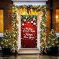thumbnail image 5 of Beautynvta Christmas Door Cover, 35''x71'' Merry Christmas and Happy New Year Hanging Banner Decoration Front Door Backdrop Window Cover for Home Wall Indoor Party Decorations, 5 of 6