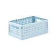 thumbnail image 2 of Mini Foldable Plastic Baskets - with Handle for Organizing Small Storage Container Box Caddy, Desk Drawer Organizer - Great for Home, Office and Classroom - Blue, 2 of 7