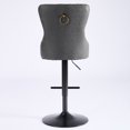 thumbnail image 4 of LEGAHOME Adjustable Bar Stools Set of 2, 26” Swivel Counter Height Bar Stools with Handcrafted Buttons and Hammered Rivets, Vintage American Bar Stools for Kitchen Island, Bar, Home, Charcoal Black, 4 of 9