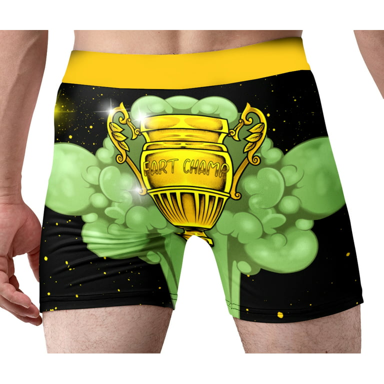 Fun Novelty Boxer Briefs for Men Fart Champ Underwear Gag Gift 
