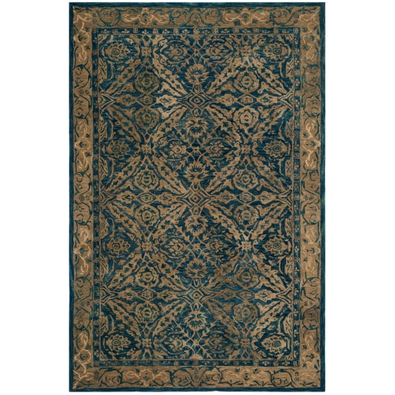 SAFAVIEH Anatolia Lysette Floral Area Rug, Navy/Ivory, 6' x 9'