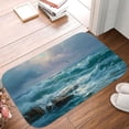 thumbnail image 5 of 1pc Sea with Waves and Seagulls Absorbent Non-Slip Bathroom Thickened Flannel Rug Decor,Soft,Quick Drying,Suitable For Indoor/outdoor Use,Bathrooms,Bedrooms,Kitchens,Terrace,Laundry Rooms,16"x24", 5 of 9