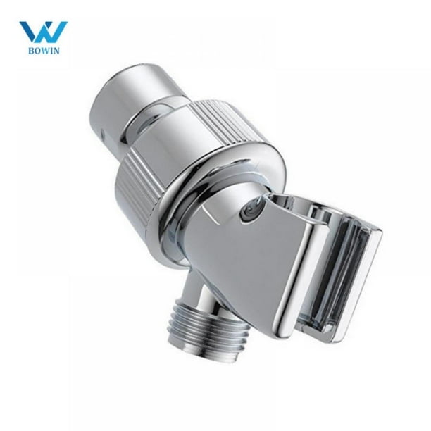 All Metal Shower Head Holder for Hand Held Showerheads, Polished Chrome Adjustable Shower Arm