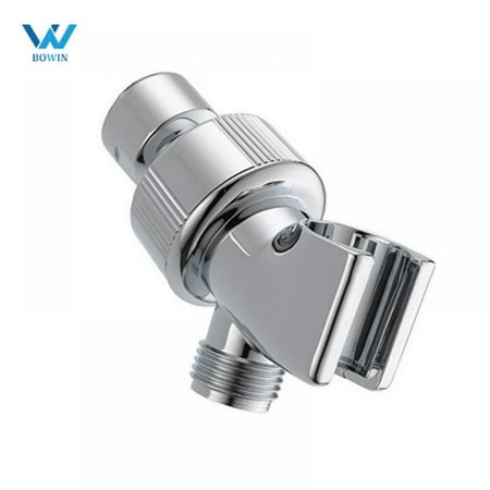 

Plastic Shower Head Holder for Hand Held Showerheads Polished Chrome | Adjustable Shower Arm Mount with Universal Wall Hook Bracket and Brass Pivot Ball