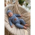 thumbnail image 6 of RUINIXCW Newborn Baby Boy Hospital Coming Home Outfit Waffled Romper Infant Baby Boys Fall Winter Duck Hunting Clothes Mallard Embroidery Long Sleeve Jumpsuit Hat Set, 6 of 9