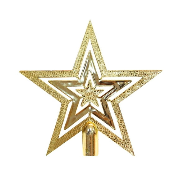 Christmas Star Tree Topper, Plastic Material, Lightweight, 5-Point Design, Easy to Attach, Ideal for Christmas Tree Decor