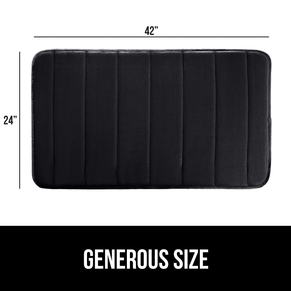 GORILLA GRIP Bathroom Rug, Soft Absorbent Memory Foam Shower Floor Mat, 42x24 Black