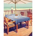 thumbnail image 2 of Navy Blue Ombre Outdoor Rectangle Tablecloth with Umbrella Hole and Zipper, Blue Color Gradient Waterproof Table Cover, Farmhouse Washable Patio Tablecloths for Party Picnic, 60"x84", 2 of 6