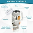 thumbnail image 2 of Yayeee 40oz Stainless Steel Tumbler with Straw and Handle Double-Wall Insulated Travel Water Bottle, Orange Snow Houses, 2 of 8