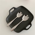 thumbnail image 4 of Stainless Steel Soup Spoons Square Head Spoons Korean Style Square Sugar Spoon, Table Spoons Dinner Spoons Flat Square Spoon Set of 6, 4 of 6