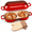 Red, variant on Xinabrius Mini Double Dutch Oven for Sourdough Bread Baking, Enameled Cast Iron Bread Baker with Lid, Dual Round Loaf Pan, Bake Two Loaves at Once, Red