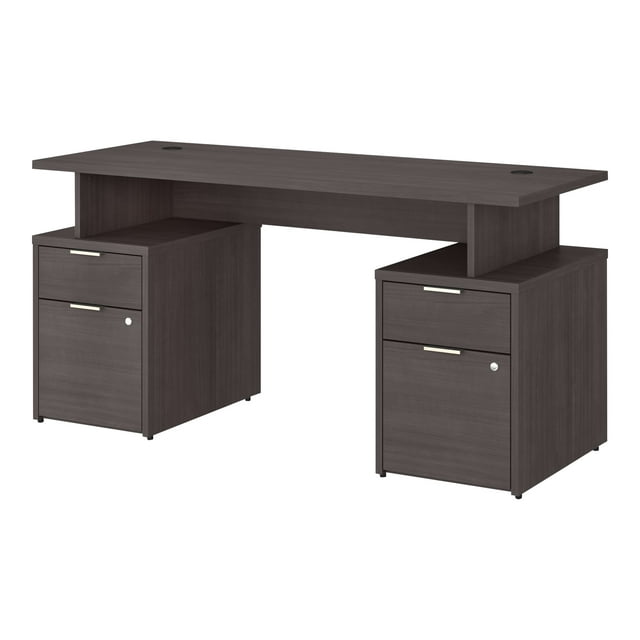 BBF Jamestown - Pedestal desk - rectangular - storm gray - storm gray base