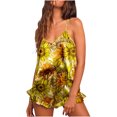 thumbnail image 1 of TIMIFIS Robes d'Été pour Femmes Mode Femmes Solide Été Sans Manches Col en V Décontracté Mini Combinaison à Poches avec Fermeture Éclair Patchwork - Été, 1 of 1