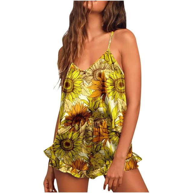 TIMIFIS Robes d'Été pour Femmes Mode Femmes Solide Été Sans Manches Col en V Décontracté Mini Combinaison à Poches avec Fermeture Éclair Patchwork - Été