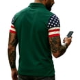 thumbnail image 3 of Mens American Flag Patriotic Polo Shirts 250th America Anniversary 4th Of July Golf Shirts Short Sleeve Freedom Usa Flag Polo Shirt Collared Button Independence Day 1776-2026 Patriotic Tops,Green XL, 3 of 4