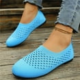 thumbnail image 5 of Miluxas Women's Slip on Sneakers Non Slip Walking Flats Shoes Breathable Mesh Work Casual Lightweight Workout Shoes Blue 6(37), 5 of 7