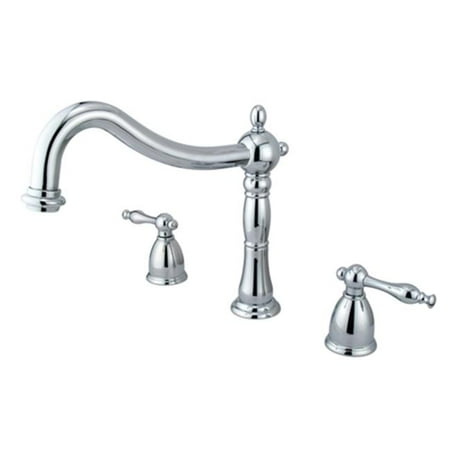 Heritage Chrome 2 Handle - Kingston Brass KS1341NL Heritage Roman Tub Filler & Metal Lever Handle Chrome